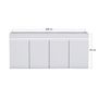 Voir la diapositive 4 : LISA DESIGN Amaury - buffet bas - blanc - plateau effet marbre - 208 cm