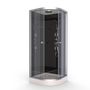 Voir la diapositive 2 : Aurlane Cabine de douche quart de rond Hydromassante noire 90x90 cm - ROUND BLACK II