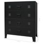 Voir la diapositive 6 : VIDAXL Commode a tiroirs Metal Style Industriel 78x40x93 cm Noir