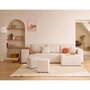 Voir la diapositive 1 : BEST MOBILIER Topaze - canapé d'angle réversible 4 places - convertible avec coffre, tablette et poufs - en velours côtelé