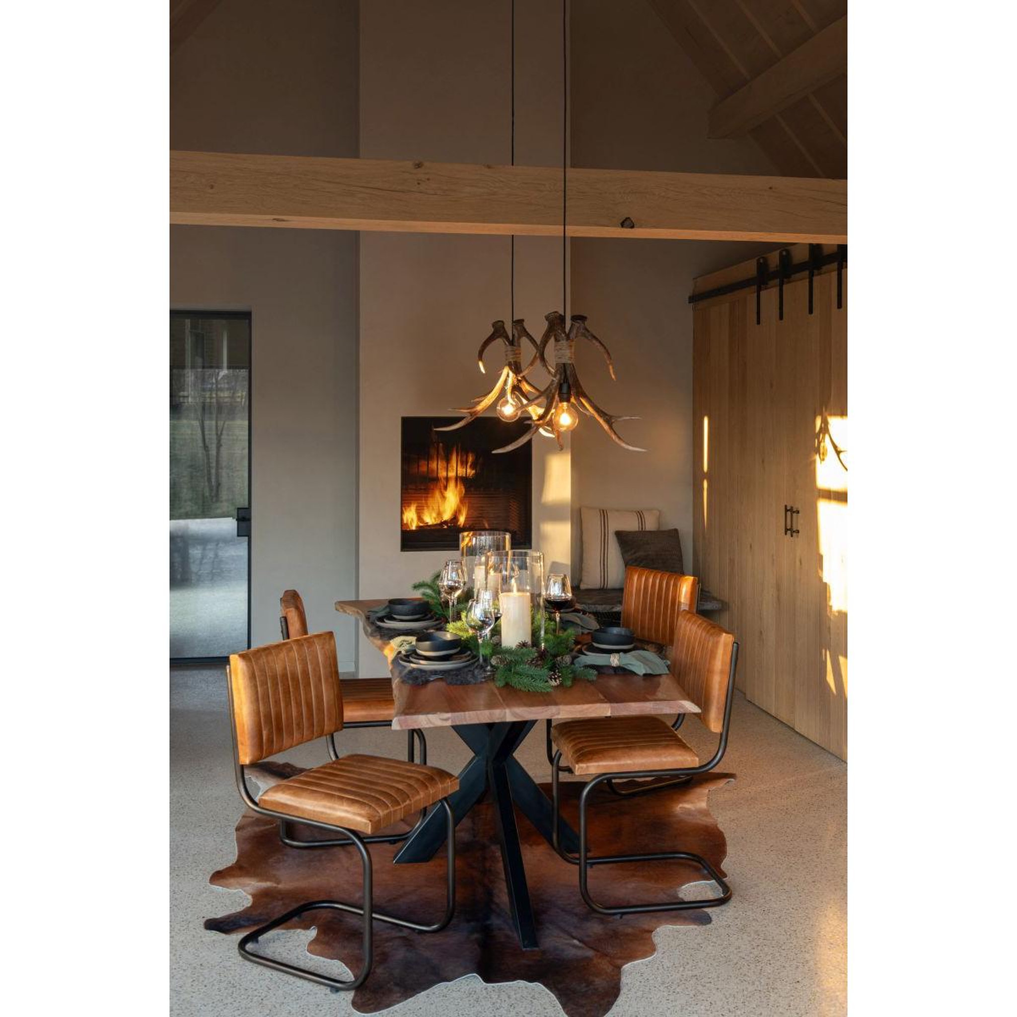 Voir la diapositive 6 : J-LINE Lampe suspension branches  antlers  44cm marron