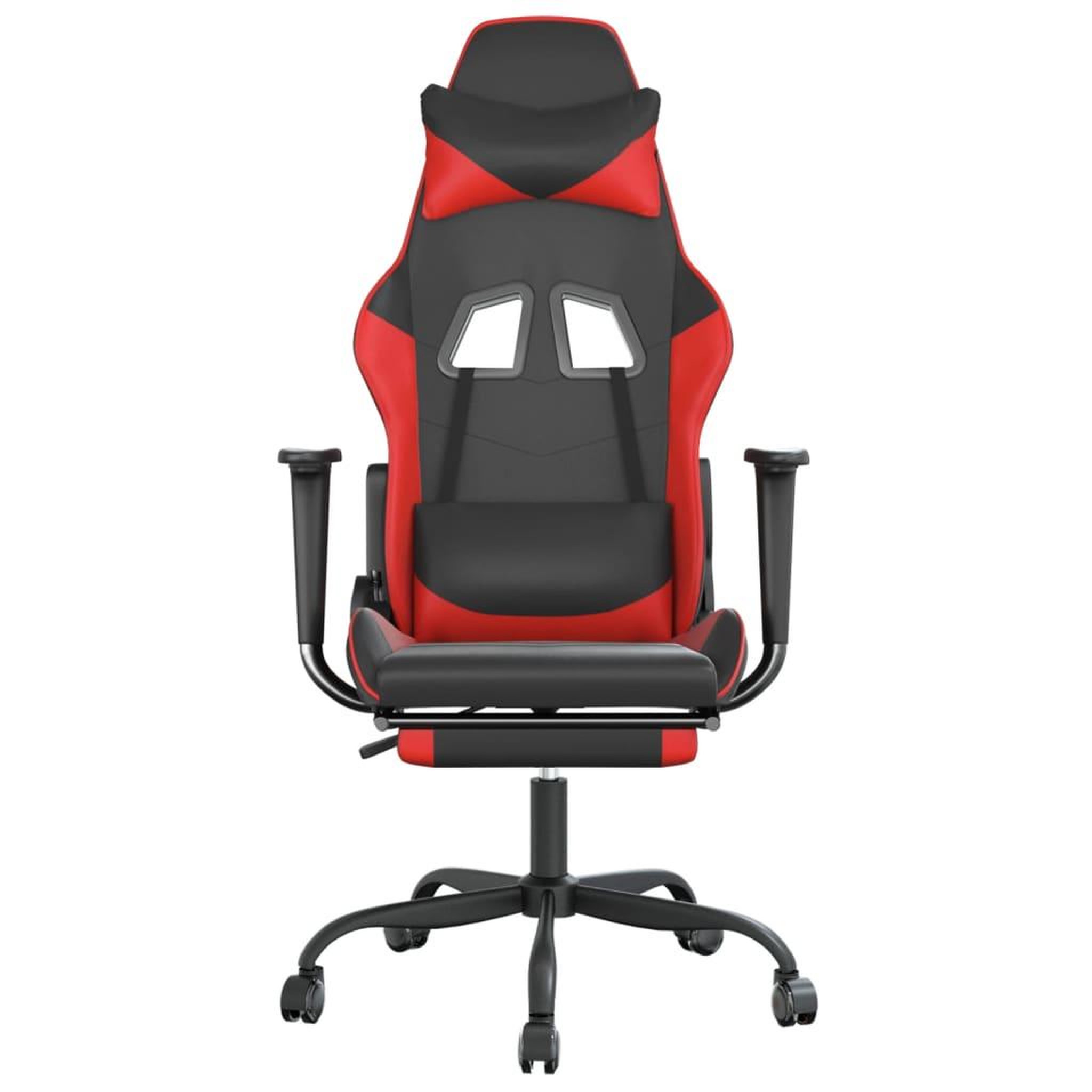 Voir la diapositive 3 : VIDAXL Chaise de jeu avec repose-pied Noir et rouge Similicuir