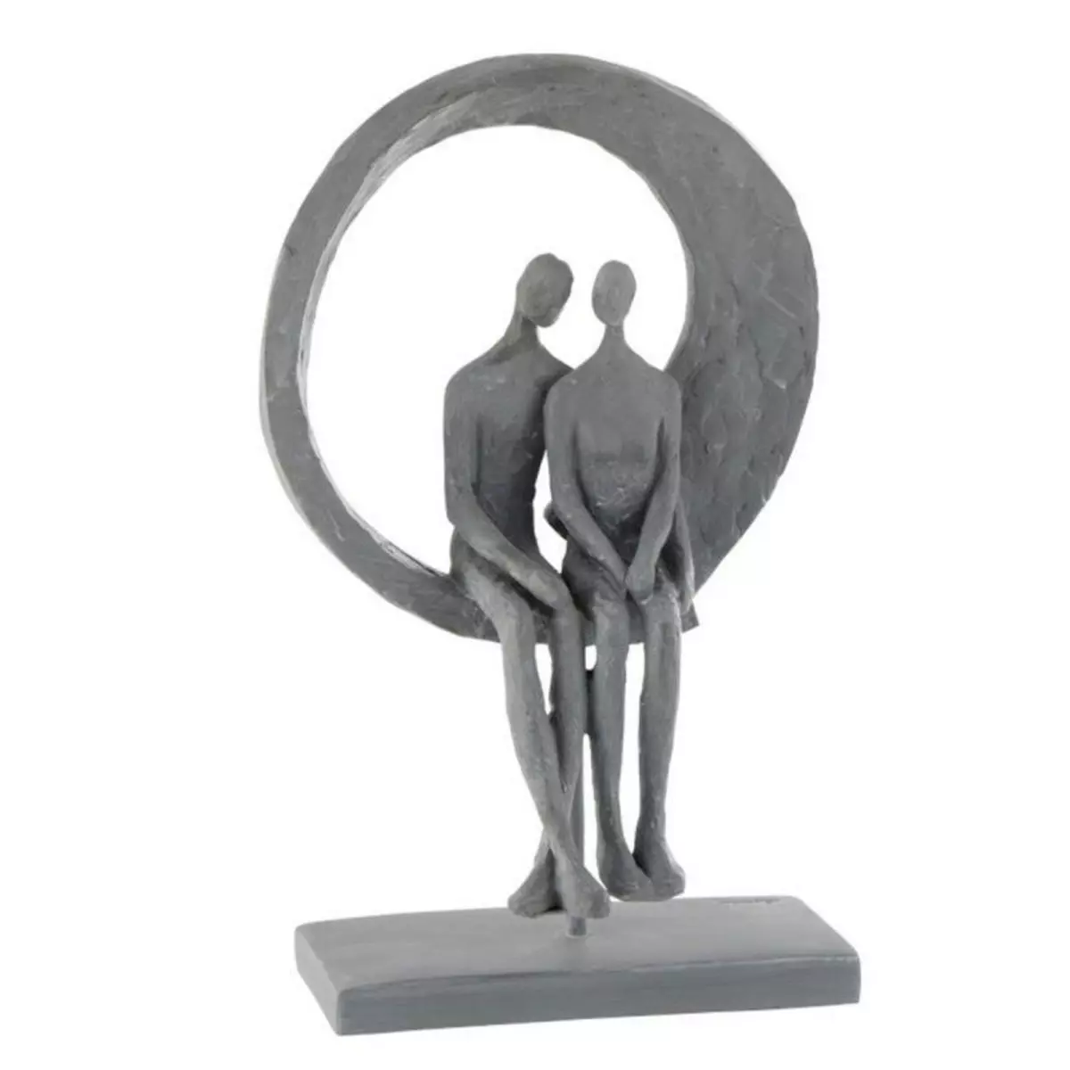 Paris Prix Statuette Déco  Couple dans Cercle  30cm Gris