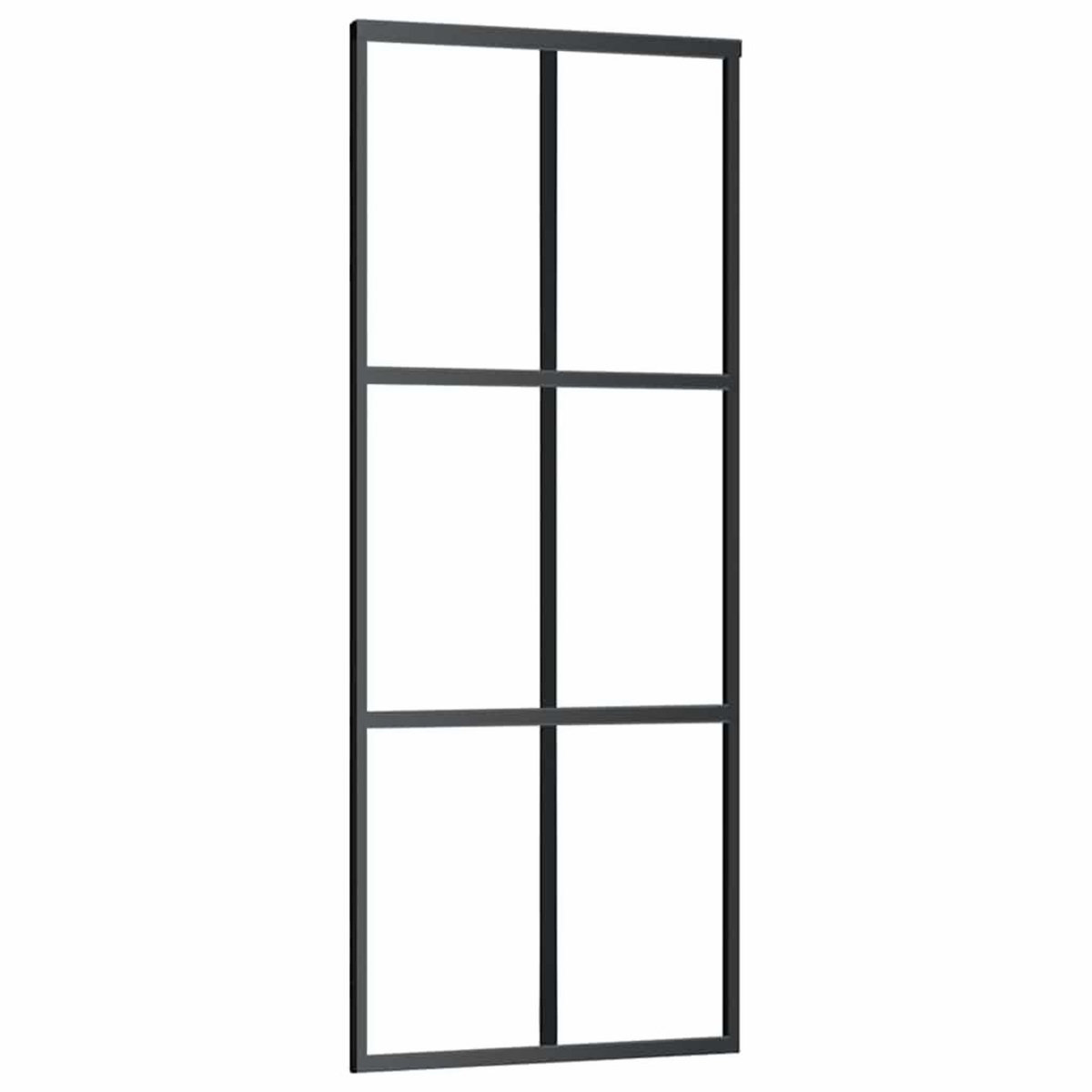 VIDAXL Porte coulissante kit de quincaillerie noir 76x205 cm verre ESG