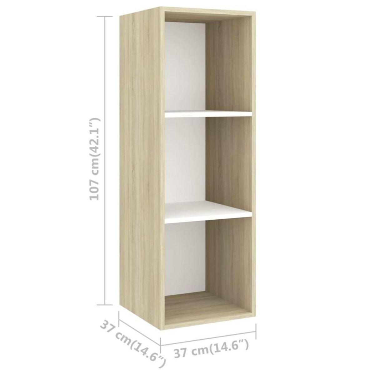 VIDAXL Meubles TV muraux 2 pcs Blanc et chene sonoma Bois d'ingenierie