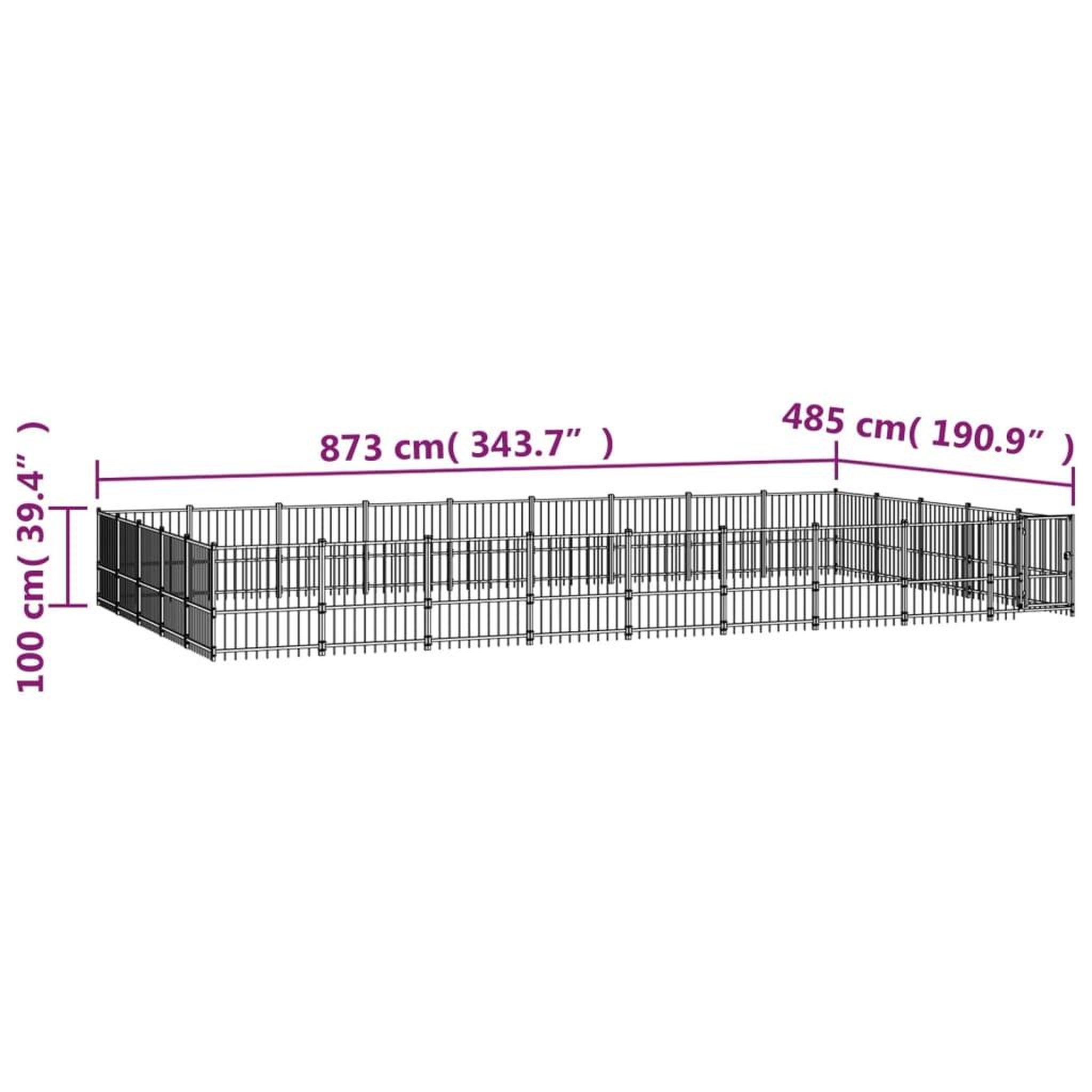 Voir la diapositive 6 : VIDAXL Chenil d'exterieur pour chiens Acier 42,34 m²