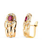 Voir la diapositive 1 : L'ATELIER D'AZUR Boucles d'Oreilles Or 18 Carats 750 Jaune Rubis et Zirconiums - Collection Panthère