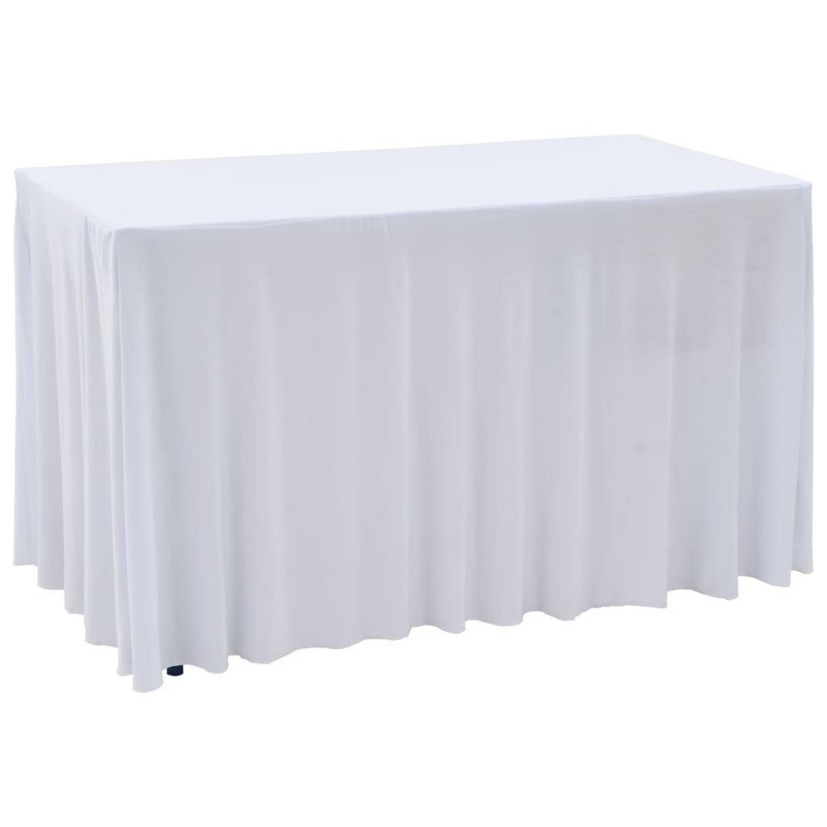 VIDAXL Nappes elastiques de table avec jupon 2 pcs 243x76x74cm Blanc