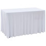 Voir la diapositive 1 : VIDAXL Nappes elastiques de table avec jupon 2 pcs 243x76x74cm Blanc