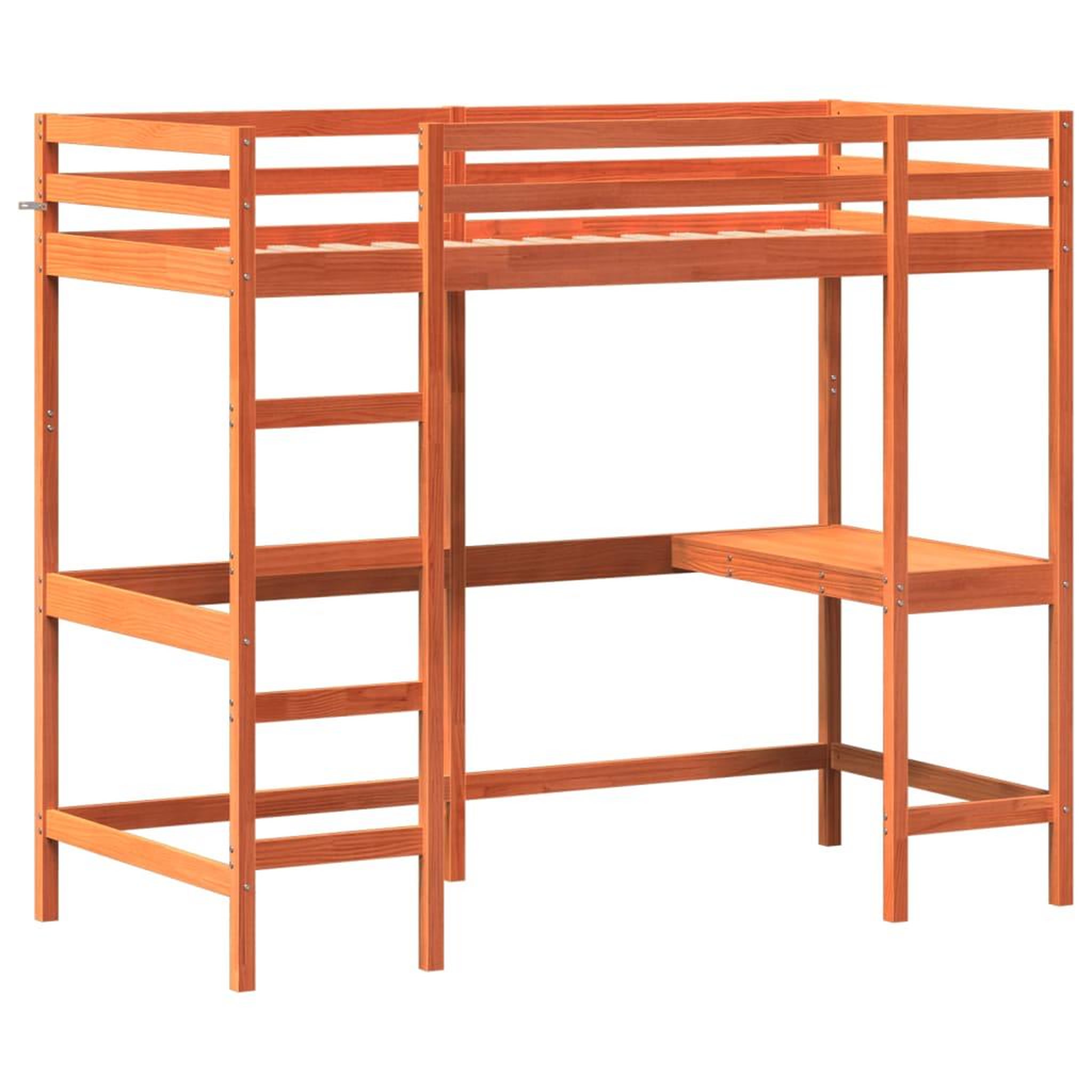 Voir la diapositive 3 : VIDAXL Lit superpose sans matelas cire marron 90x200 cm pin massif