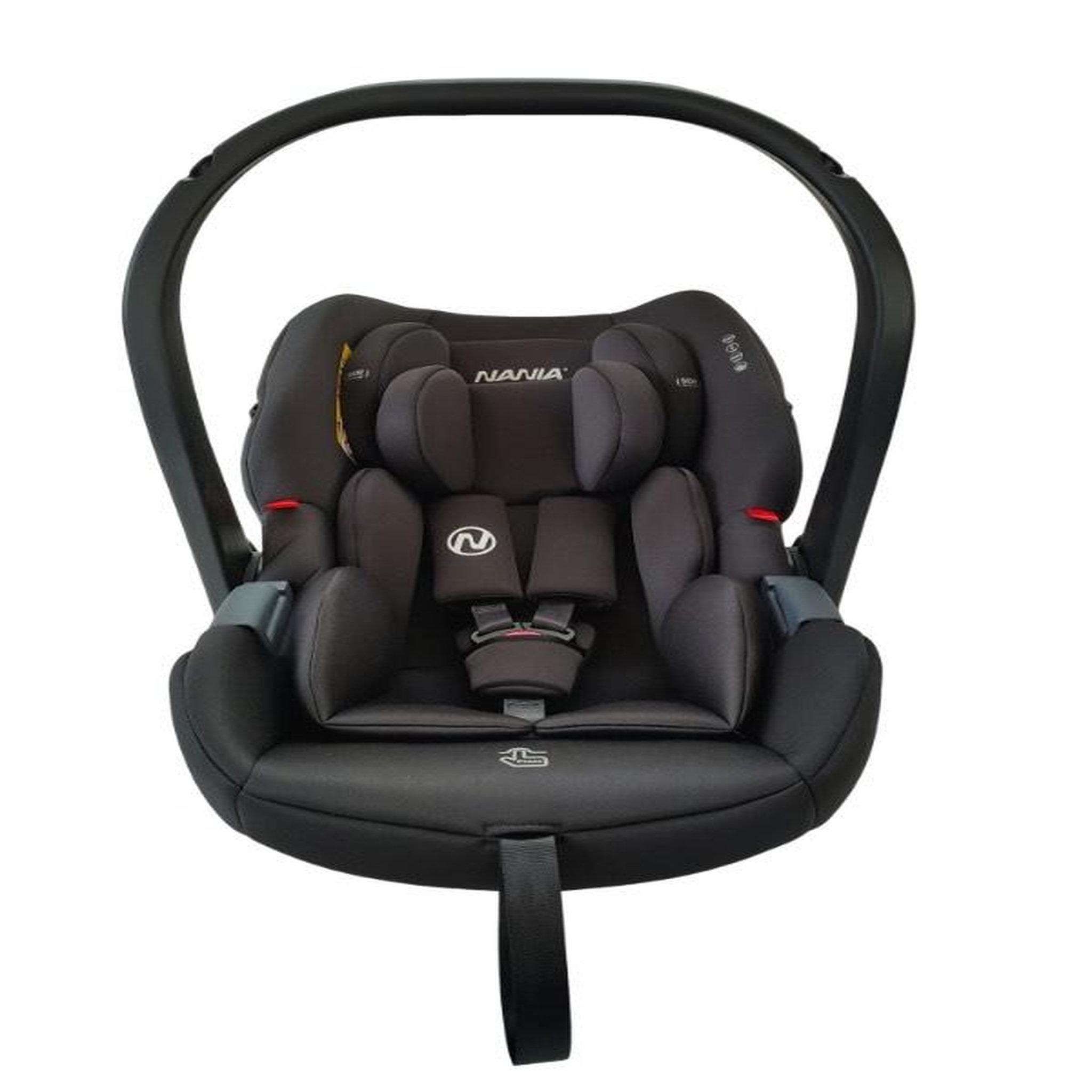 Voir la diapositive 3 : NANIA Siège auto bébé ceinturé NANIA Rimini 40-87 cm R129 i-Size –dès la naissance à 13 kg, Porte-Bébé Groupe 0+, Appuie-tête réglable – Protection Latérale -insert lombaire et de réduction