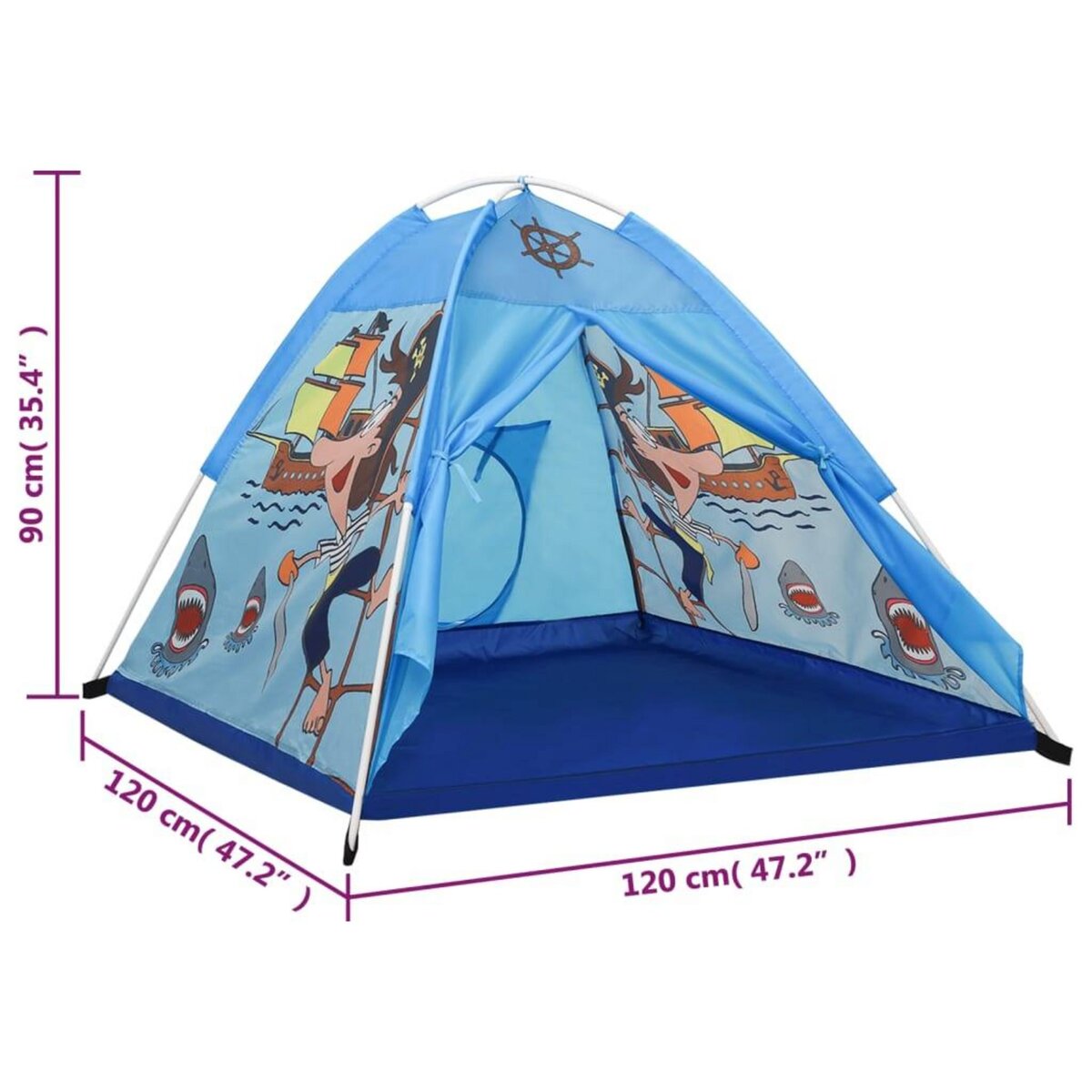 VIDAXL Tente de jeu pour enfants avec 250 balles Bleu 120x120x90 cm