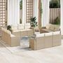 Voir la diapositive 1 : VIDAXL Salon de jardin avec coussins 12 pcs beige resine tressee