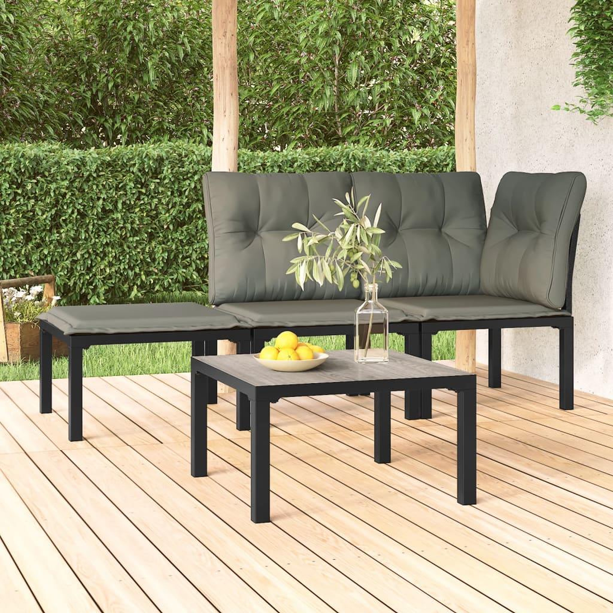 Voir la diapositive 1 : VIDAXL Table basse de jardin gris 55x55x31 cm DPC et acier