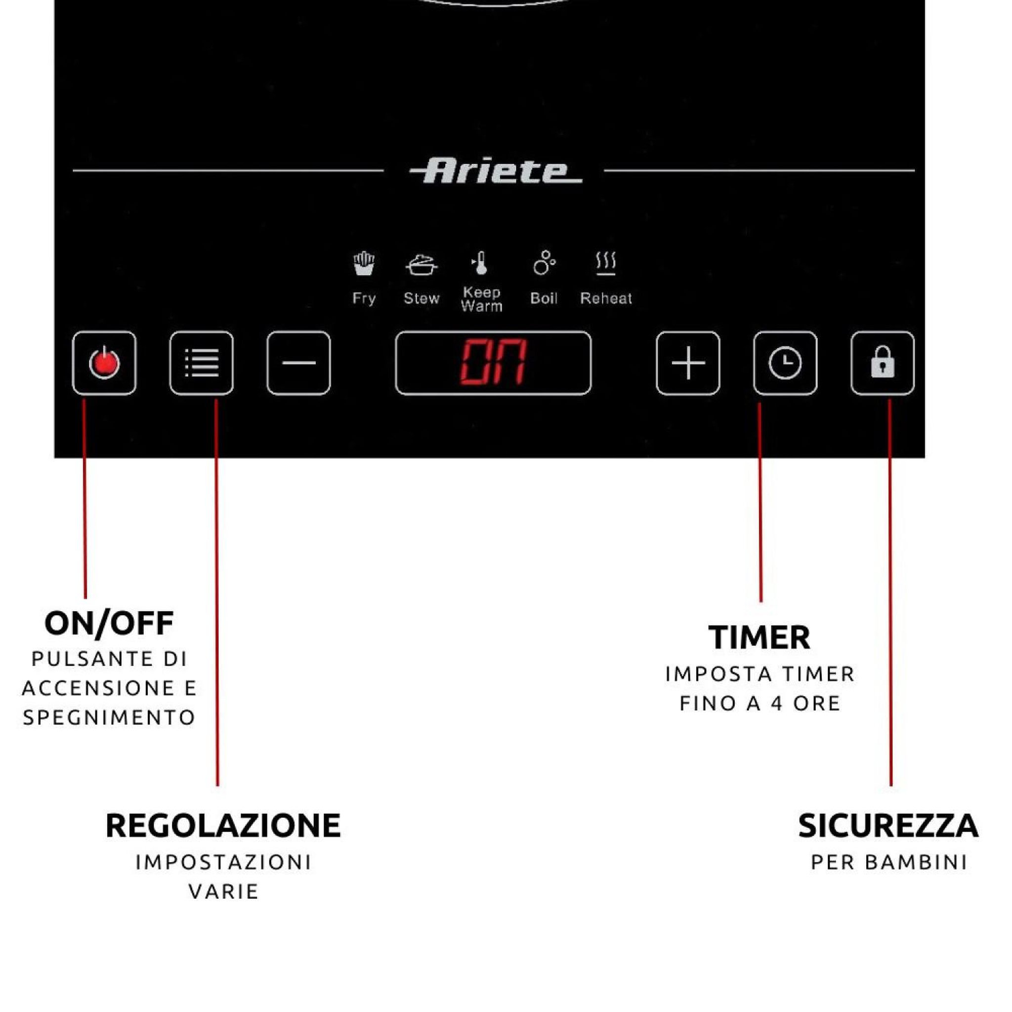Voir la diapositive 3 : ARIETE Plaque à induction Ariete 1997/00 noire 2000W