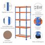 Voir la diapositive 5 : HOMCOM Rayonnage charges lourdes ou volumineuses - étagère garage - 5 tablettes réglables en hauteur - métal bleu orange MDF