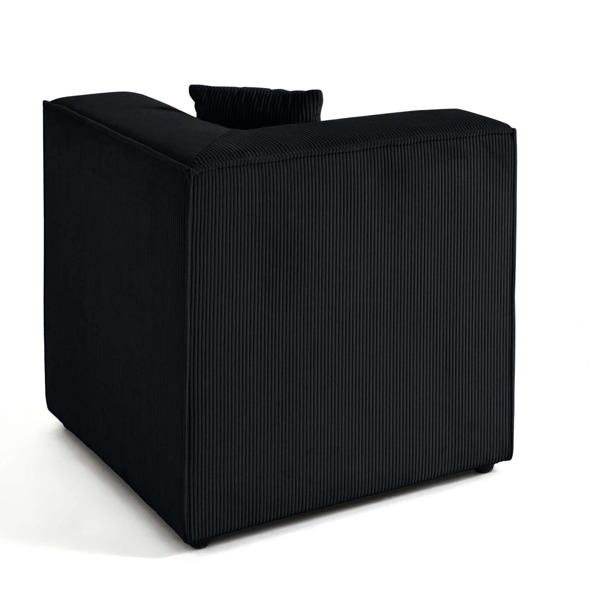 Voir la diapositive 4 : BEST MOBILIER Arty - module d'assise d'angle réversible - en velours côtelé