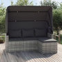 Voir la diapositive 1 : VIDAXL Canape de jardin 3 places avec toit et repose-pieds Gris