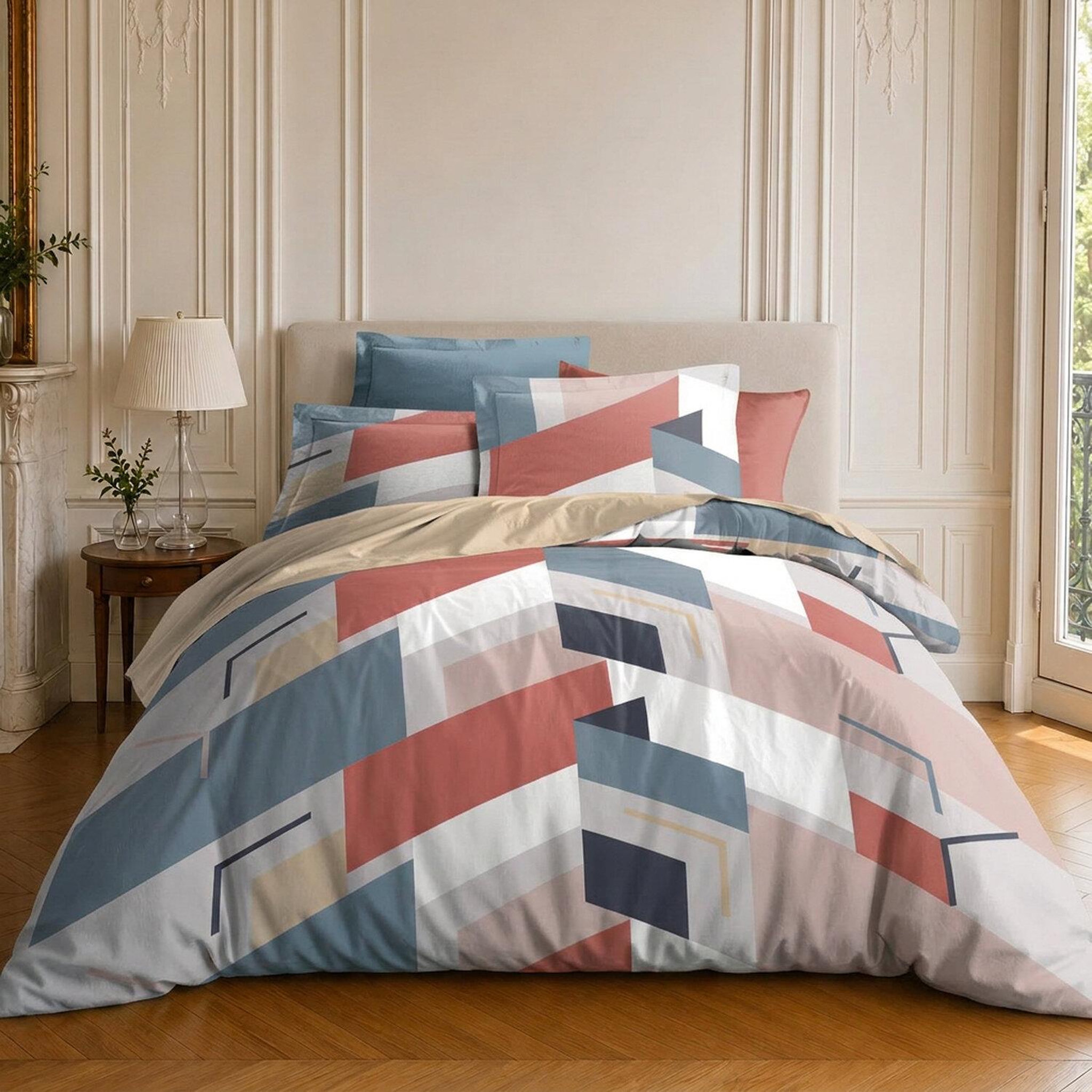 Home collection Parure housse de couette imprimée 100% microfibre - pepite - 220x240 cm