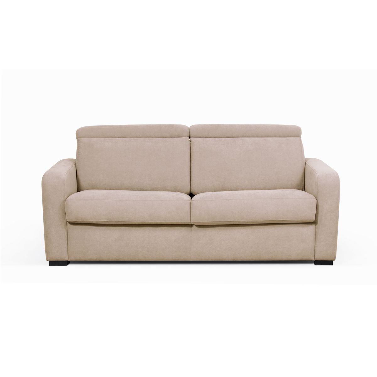 Canapé système couchage rapide 3 places en tissu naturel CAROLE