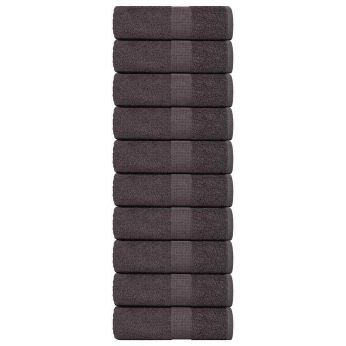 VIDAXL Gants de toilette 10 pcs anthracite 15x21cm 360 g m² 100% coton