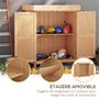 Voir la diapositive 6 : OUTSUNNY Armoire de jardin sur pied double porte étagère et toit bitumé relevable dim. 74L x 43l x 88H cm bois sapin