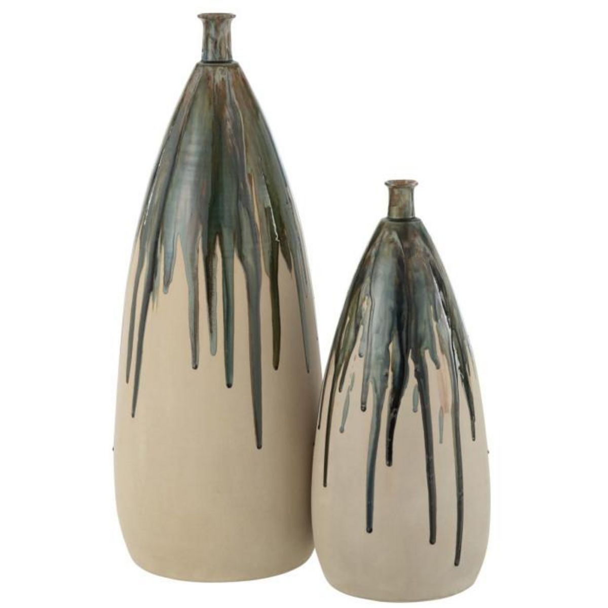 Paris Prix Vase Déco en Céramique  Peinture  73cm Vert