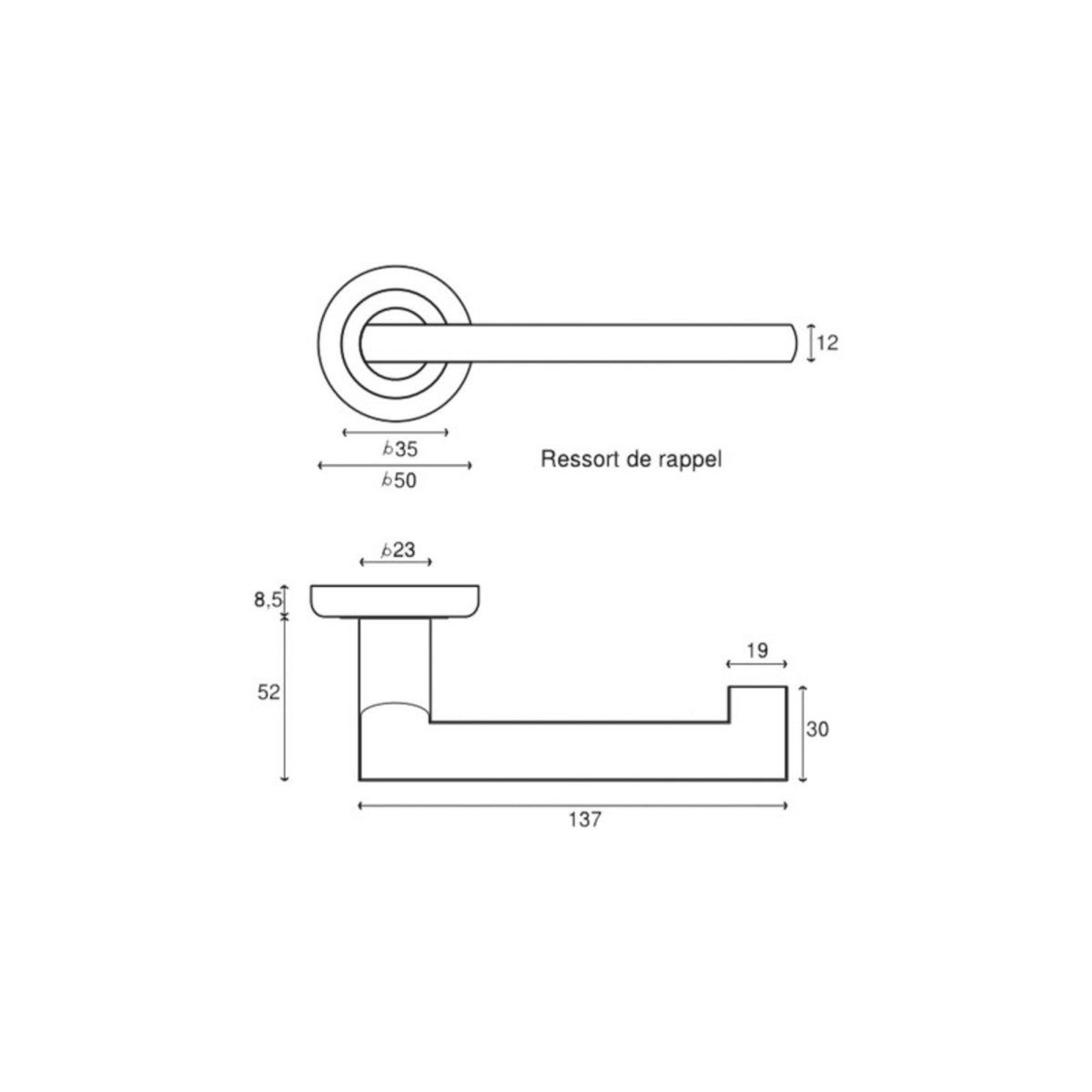 ESPACE-BRICOLAGE Poignée de porte Aluminium - Pyla - Finition Chrome perle