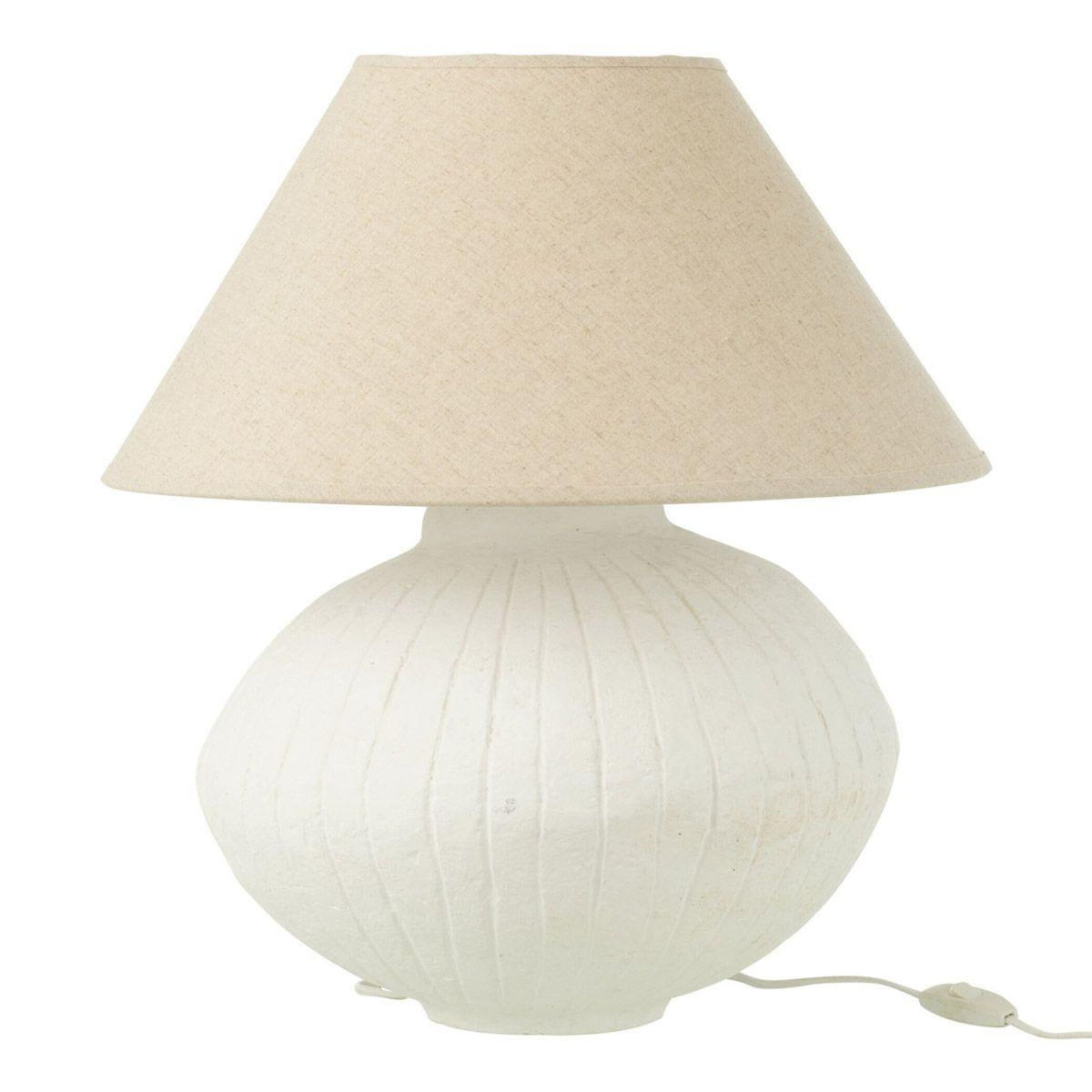 Paris Prix Lampe à Poser Papier Mâché  Bali Bliss  52cm Blanc