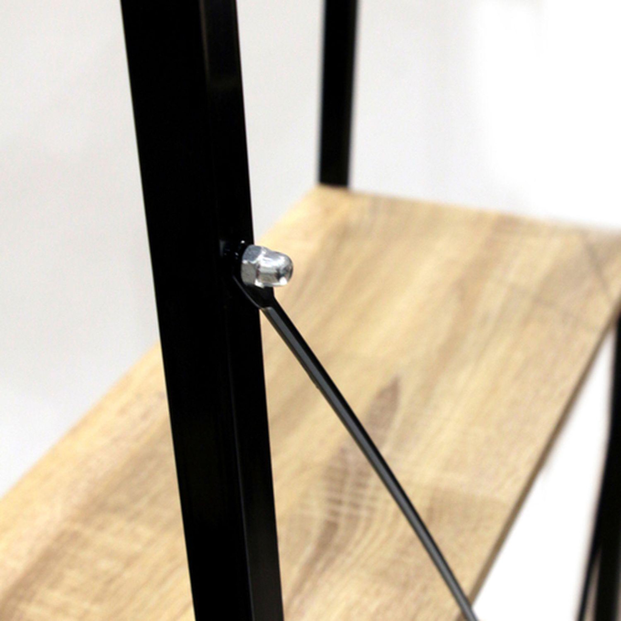 Voir la diapositive 3 : The Home Deco Factory Etagère en mélamine et métal - l.60 x h.148 cm - noir