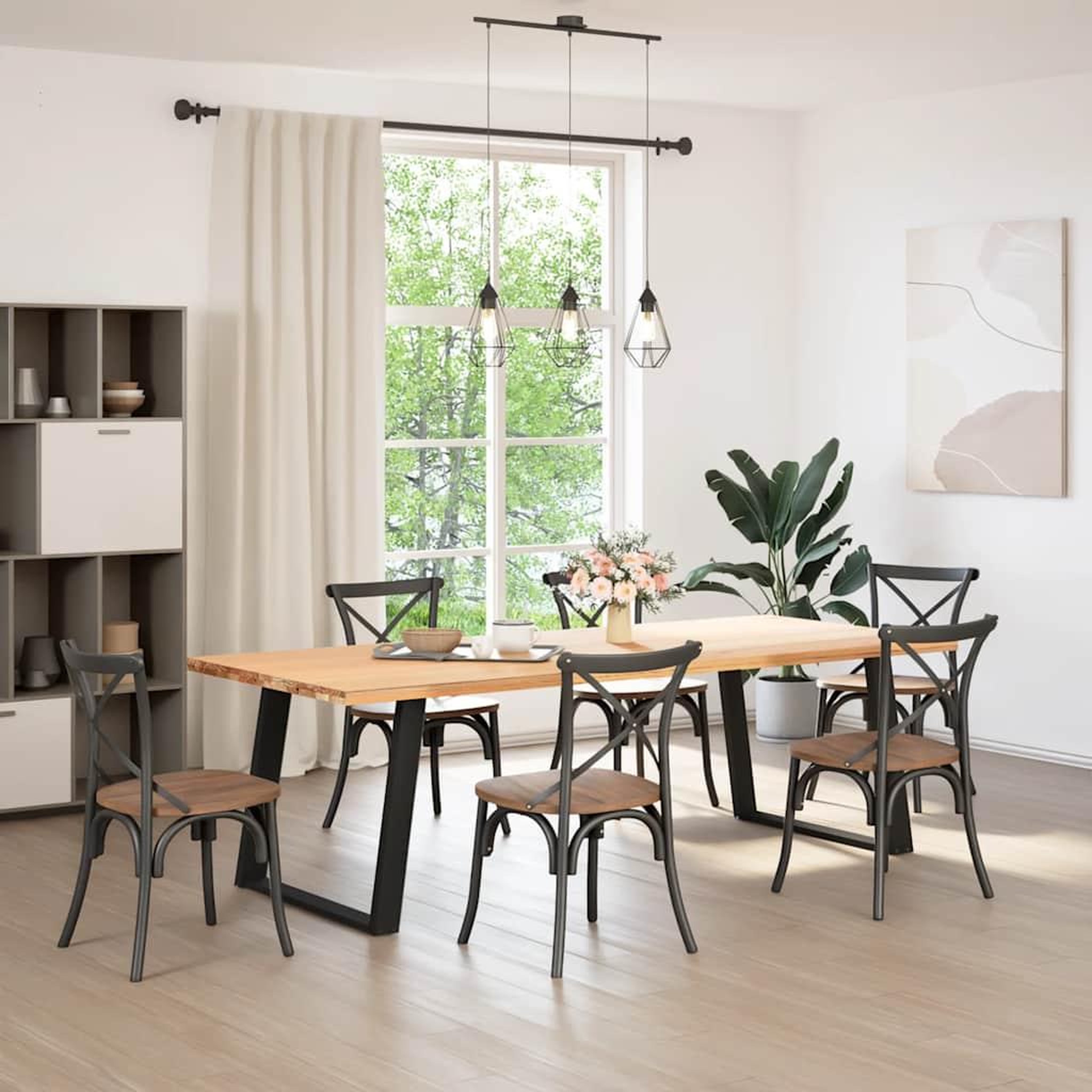 Voir la diapositive 3 : VIDAXL Pieds de table a manger forme de U 2 pcs noir 90x(72-73) cm