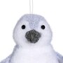 Voir la diapositive 2 : FEERIC LIGHT & CHRISTMAS Sujet de Noël Pingouin  Polaire  12cm Blanc & Gris