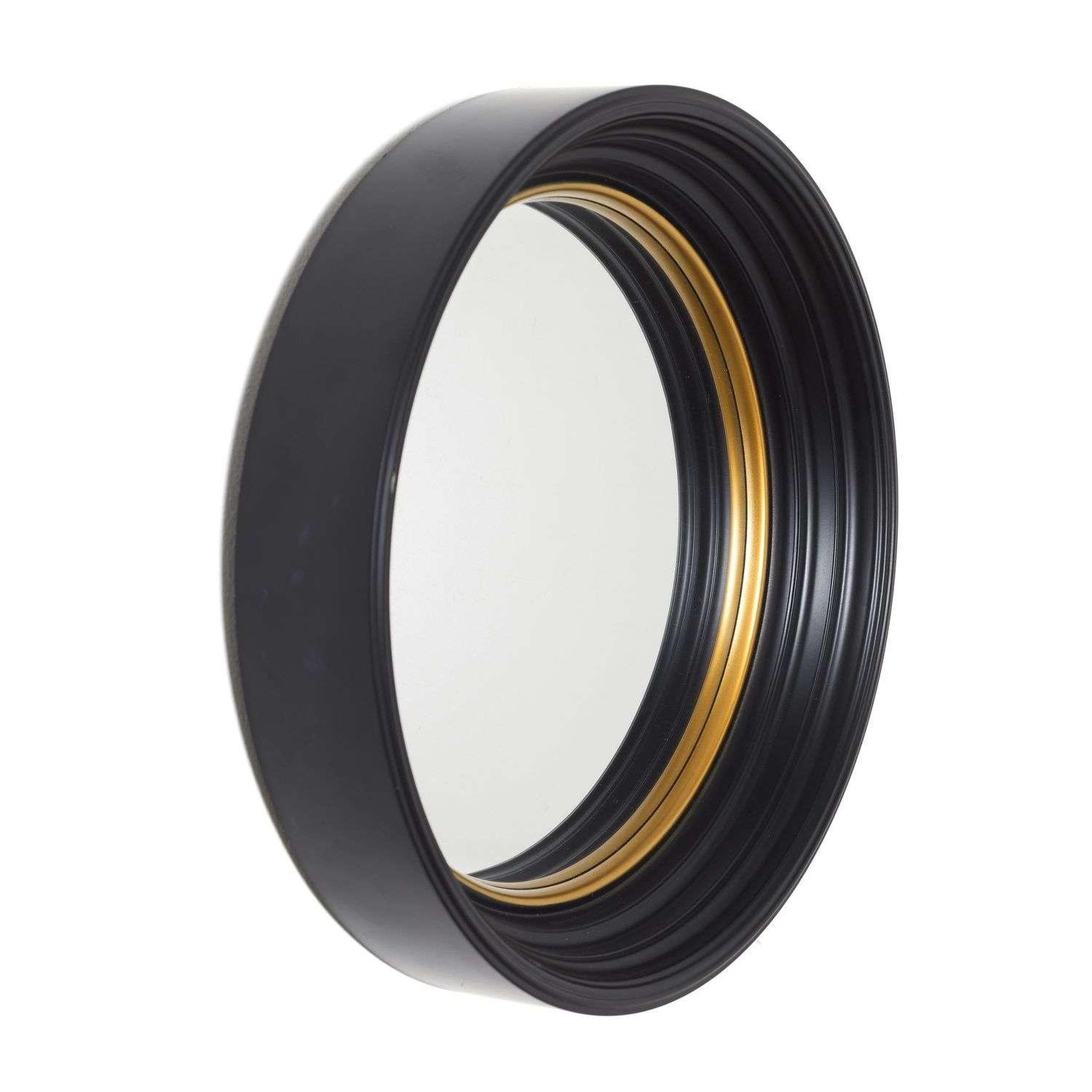 Voir la diapositive 2 : The Home Deco Factory Miroir convexe diam. 40,5 cm - noir et doré