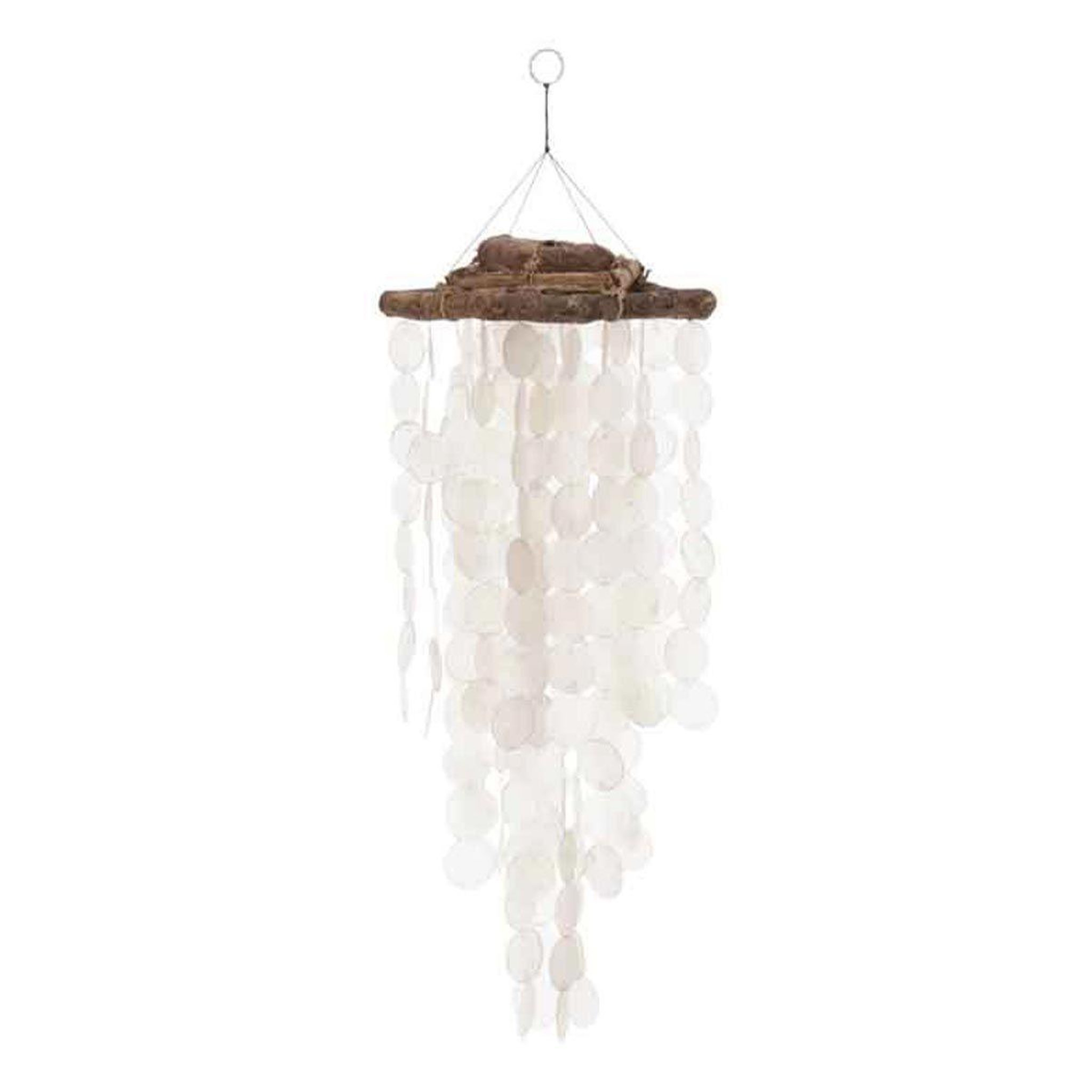 J-LINE Carillon déco à suspendre  coquilles  50cm blanc