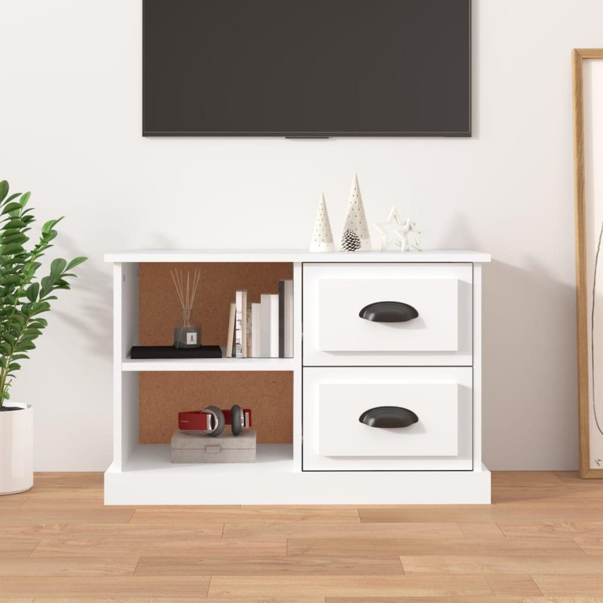 VIDAXL Meuble TV blanc 73x35,5x47,5 cm bois d'ingenierie