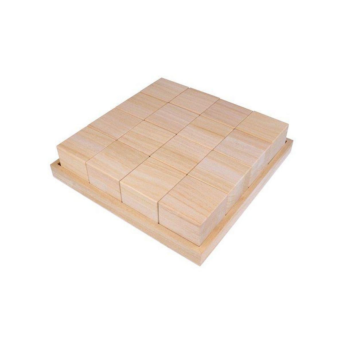 Artemio 2 plateaux et 32 cubes en bois - 26,5 x 26,5 x 6,5 cm