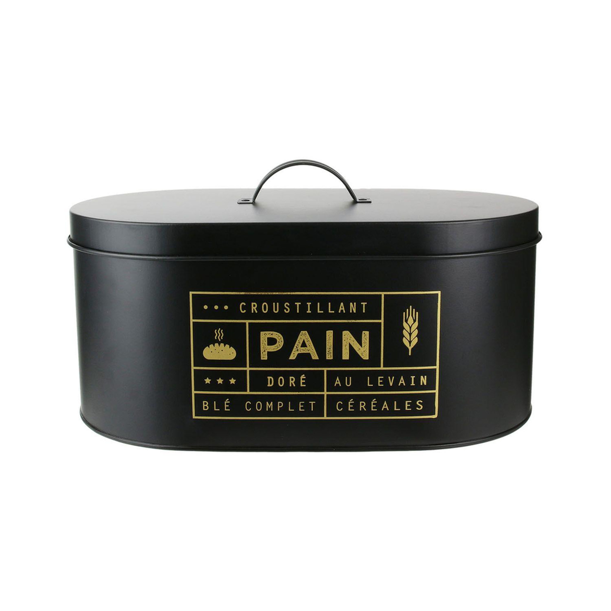 The Home Deco Factory Boîte à pain design mat Black - Noir