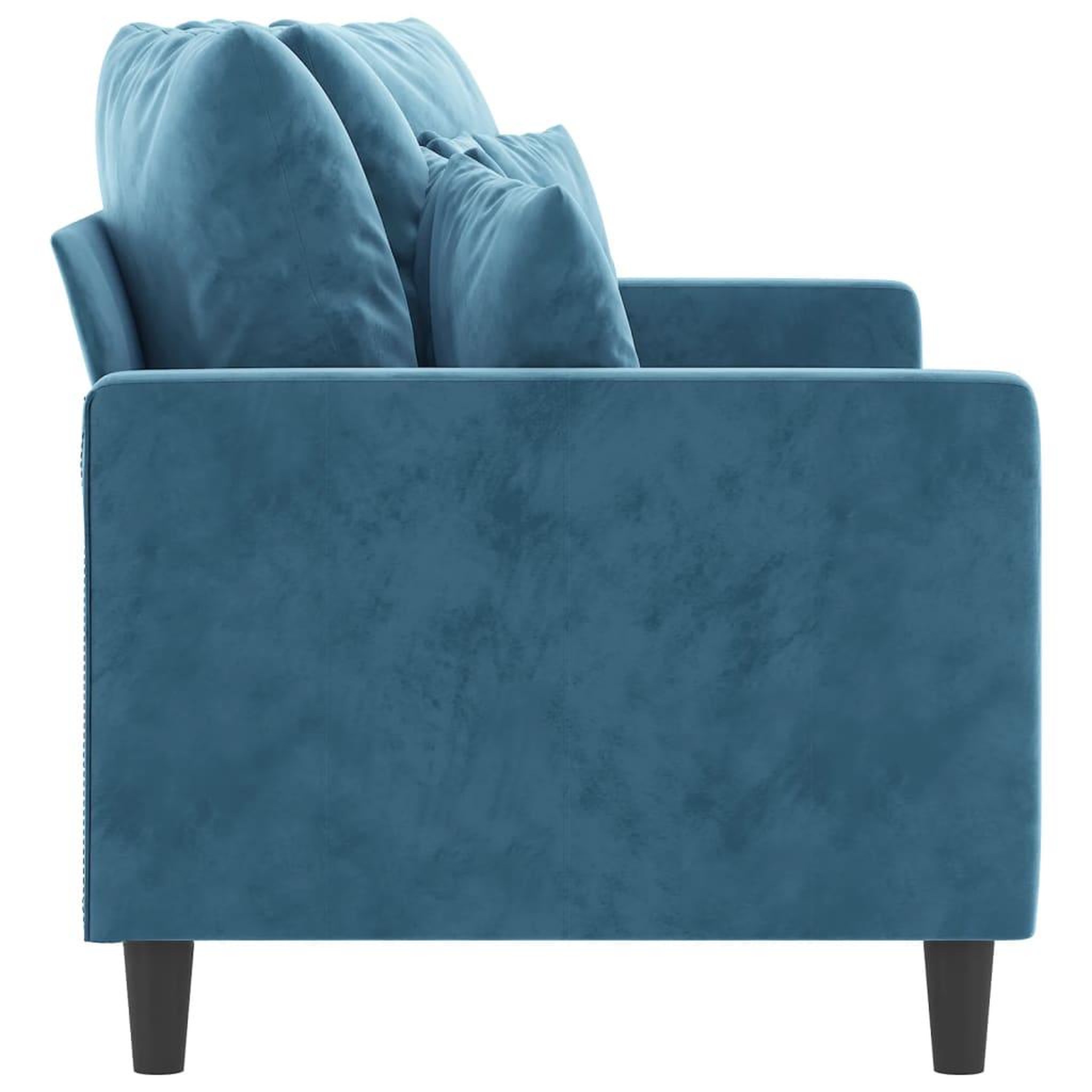 Voir la diapositive 4 : VIDAXL Canape a 2 places Bleu 140 cm Velours