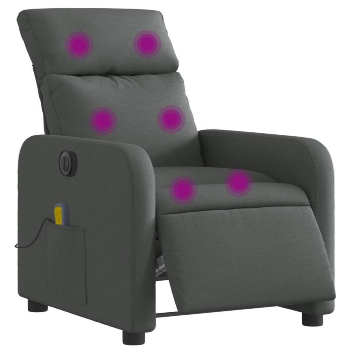 VIDAXL Fauteuil inclinable de massage electrique gris fonce tissu