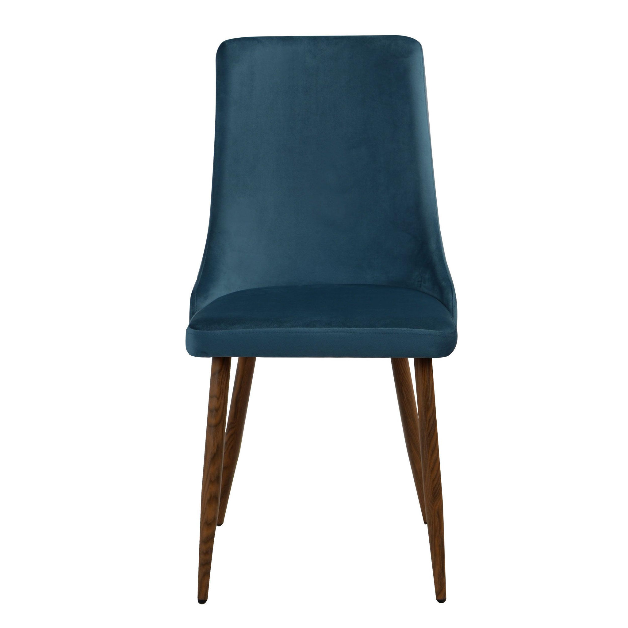 Voir la diapositive 6 : MAISON PAVANE Lot de 2 chaises en velours bleu-vinni