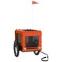 Voir la diapositive 2 : VIDAXL Remorque de velo pour animaux de compagnie orange et noir
