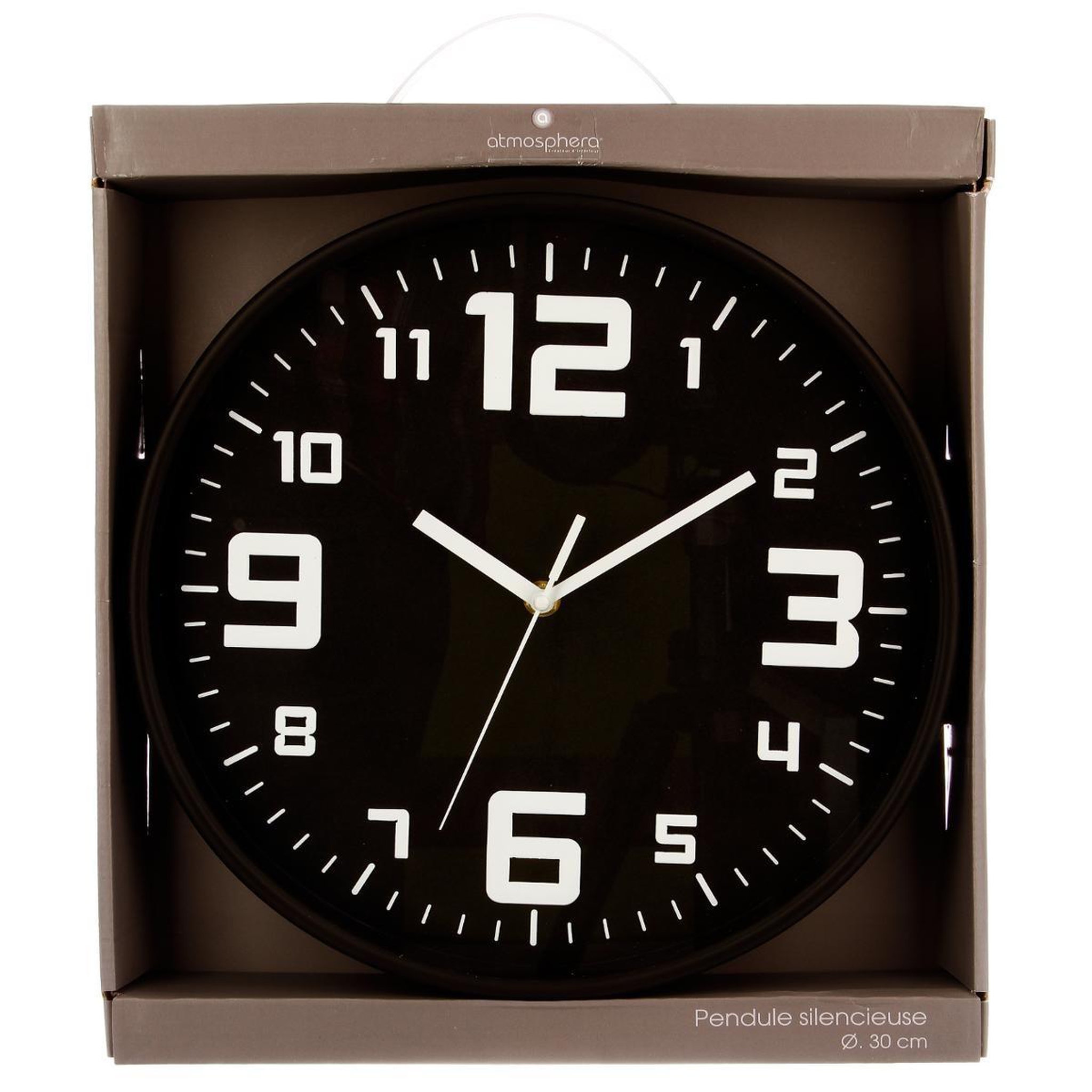 Voir la diapositive 3 : ATMOSPHERA Pendule  Silence  30cm Noir