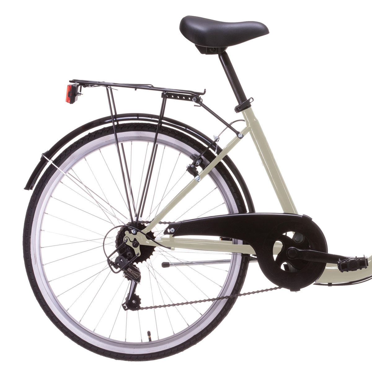 Vélo Ville 26'' City - 6 Vitesses - poignée tournante - dérailleur Shimano T21 - cadre emjambement bas - équipement City complet