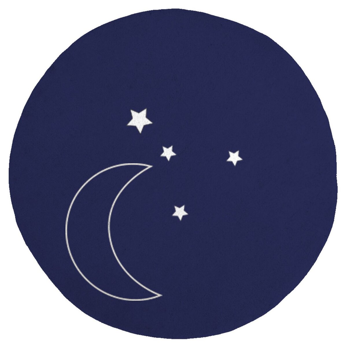 Tapis rond en coton motifs lune et étoiles