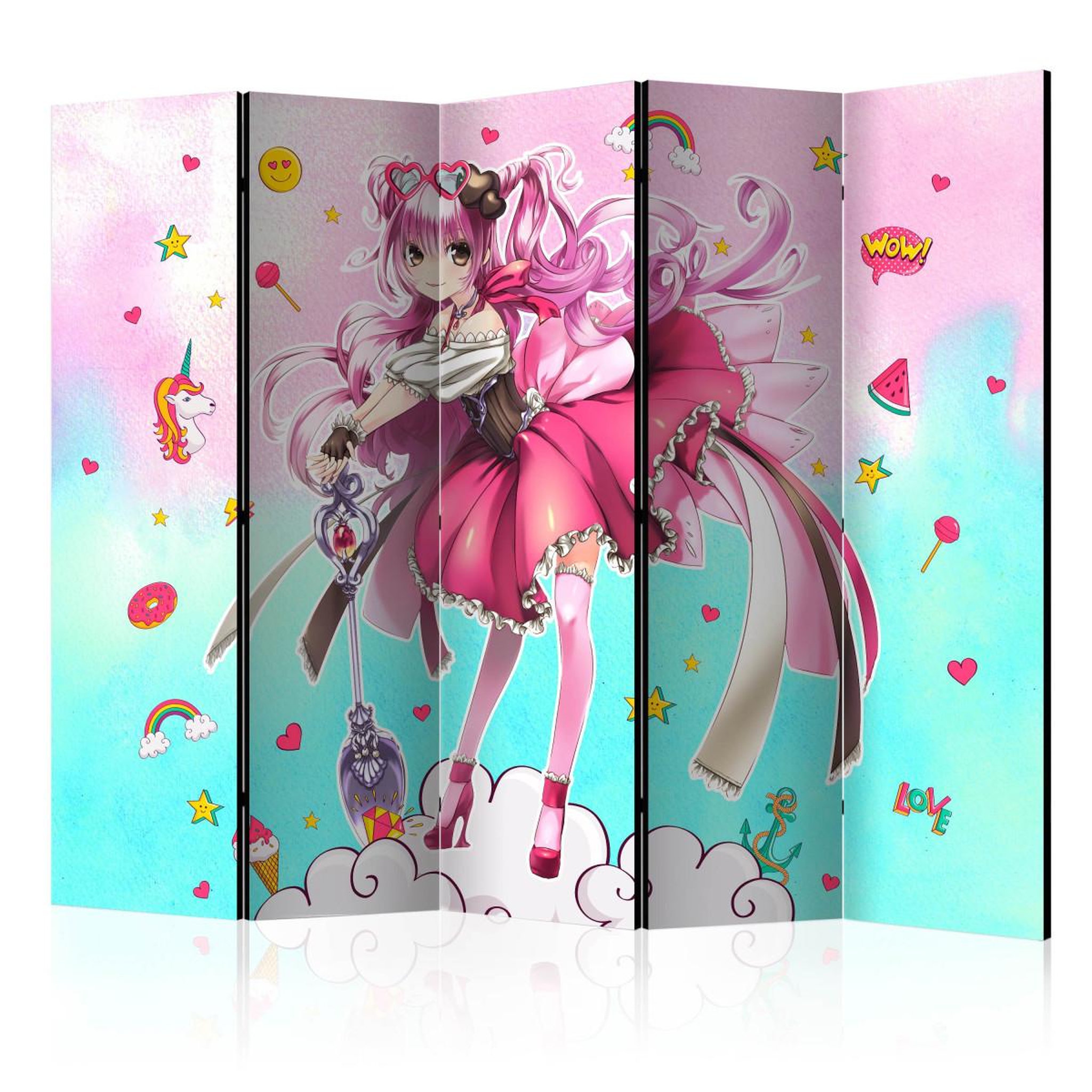 Paris Prix Paravent 5 volets  sorceress miko  172x225cm