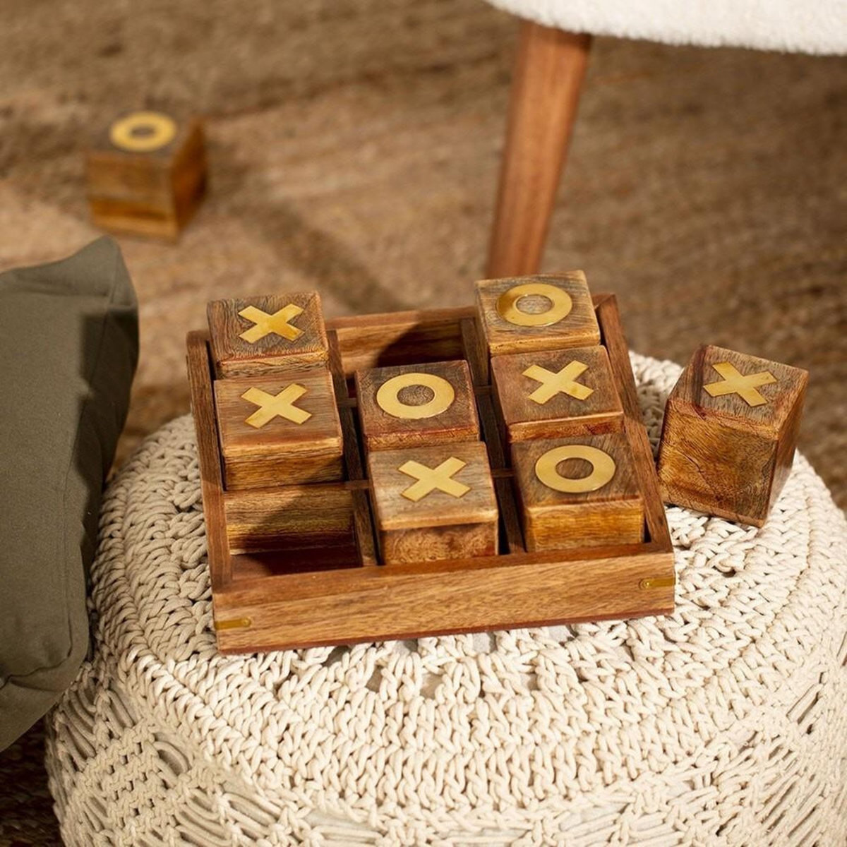 ATMOSPHERA Jeu morpion bois 23x23