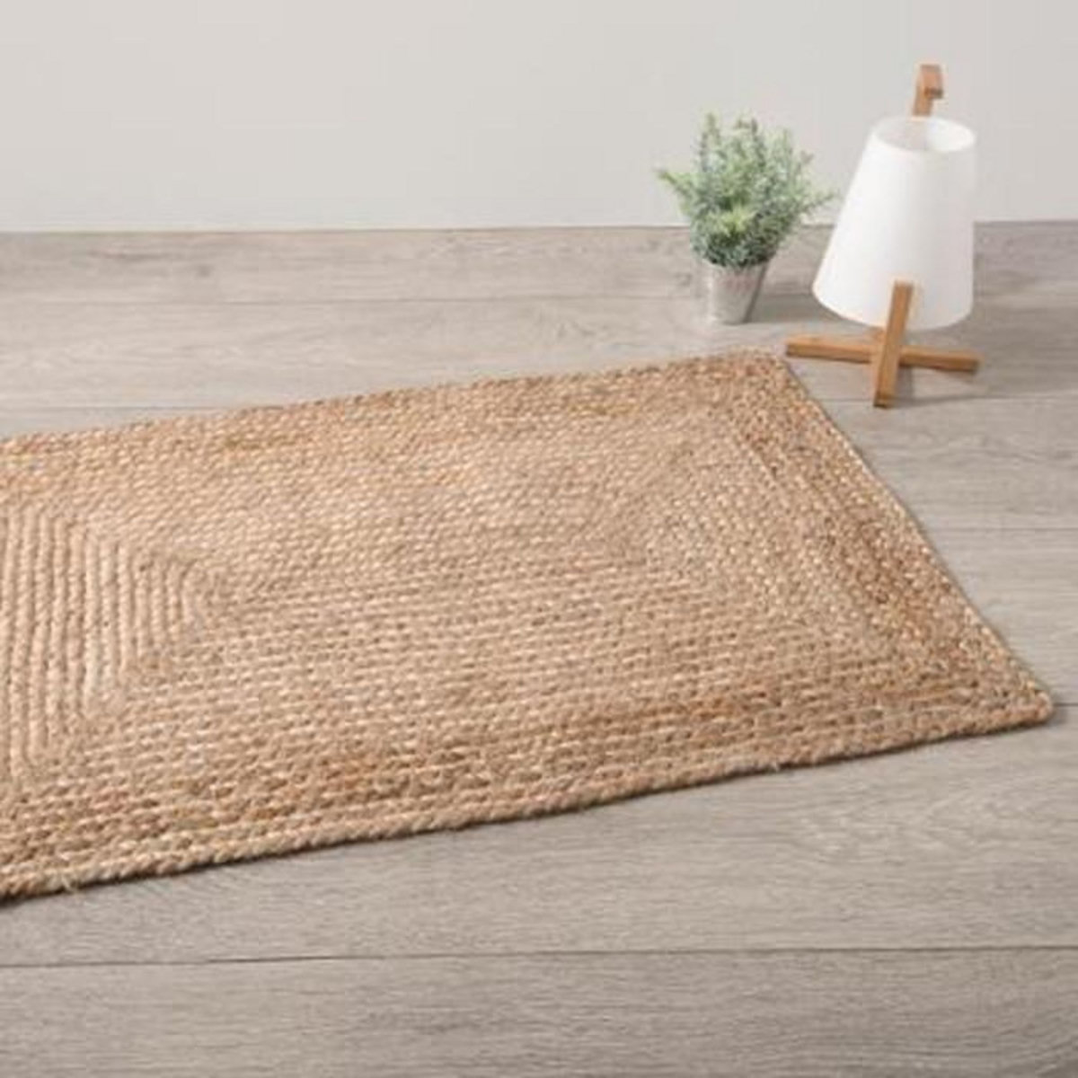 ATMOSPHERA Tapis rectangulaire en jute Scandi - L. 60 x l. 90 cm - Marron