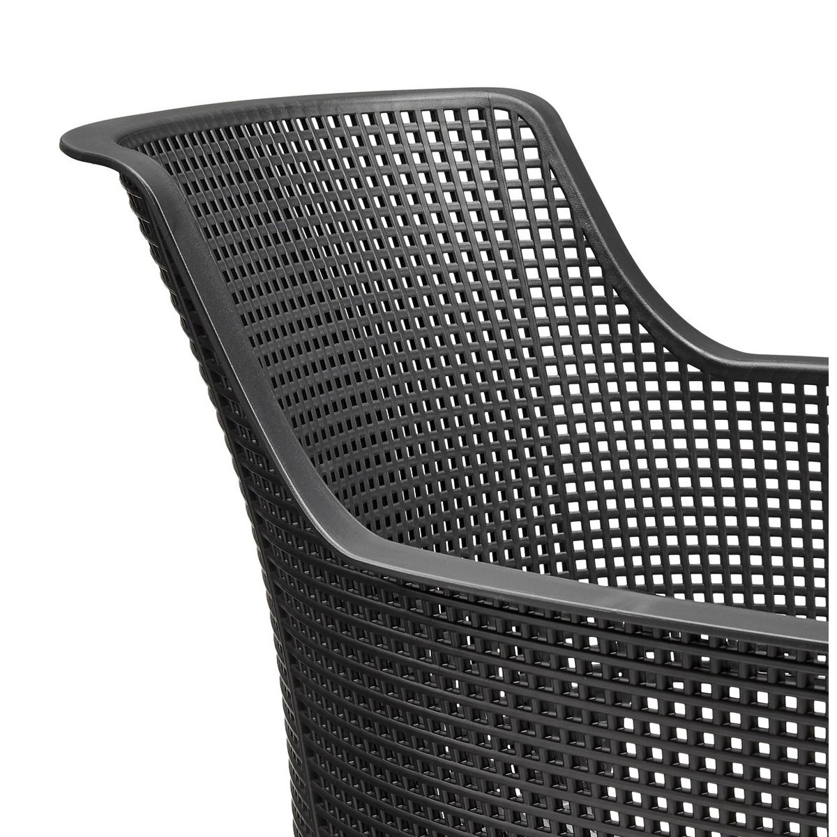 Lot de 6 fauteuils en résine gris anthracite ELISA