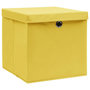 Voir la diapositive 2 : VIDAXL Boîtes de rangement et couvercles 10 pcs Jaune 32x32x32cm Tissu