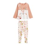 Petit Béguin Pyjama enfant 2 pièces à pieds retroussables Mindanao. Coloris disponibles : Rose
